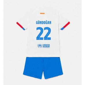 Barcelona Ilkay Gundogan #22 Replica Away Stadium Kit for Kids 2023-24 Short Sleeve (+ pants)